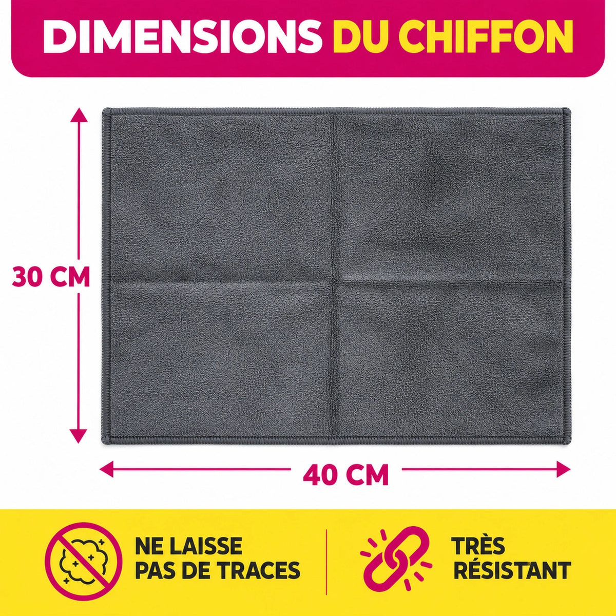 Chiffon magique en microfibre (lot de 5) Homyria
