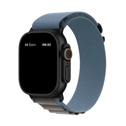 Bracelet nylon sportif Homyria — couleur Bleu clair, finition Noir