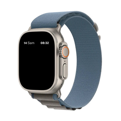 Bracelet nylon sportif Homyria — couleur Bleu clair, finition Titane