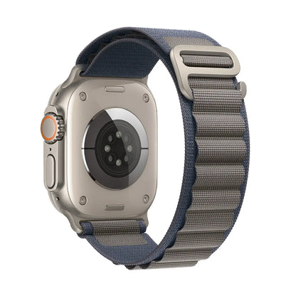 Bracelet nylon sportif Homyria — couleur Bleu, finition Titane