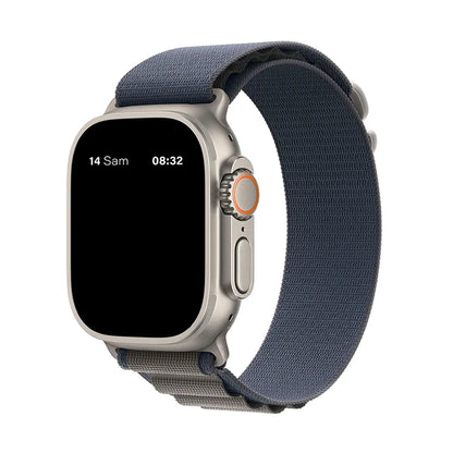 Bracelet nylon sportif Homyria — couleur Bleu, finition Titane