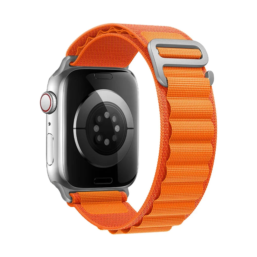 Bracelet nylon sportif Homyria — couleur Orange, finition Argent