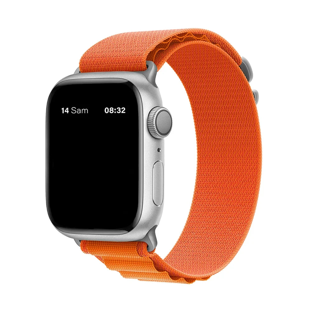 Bracelet nylon sportif Homyria — couleur Orange, finition Argent