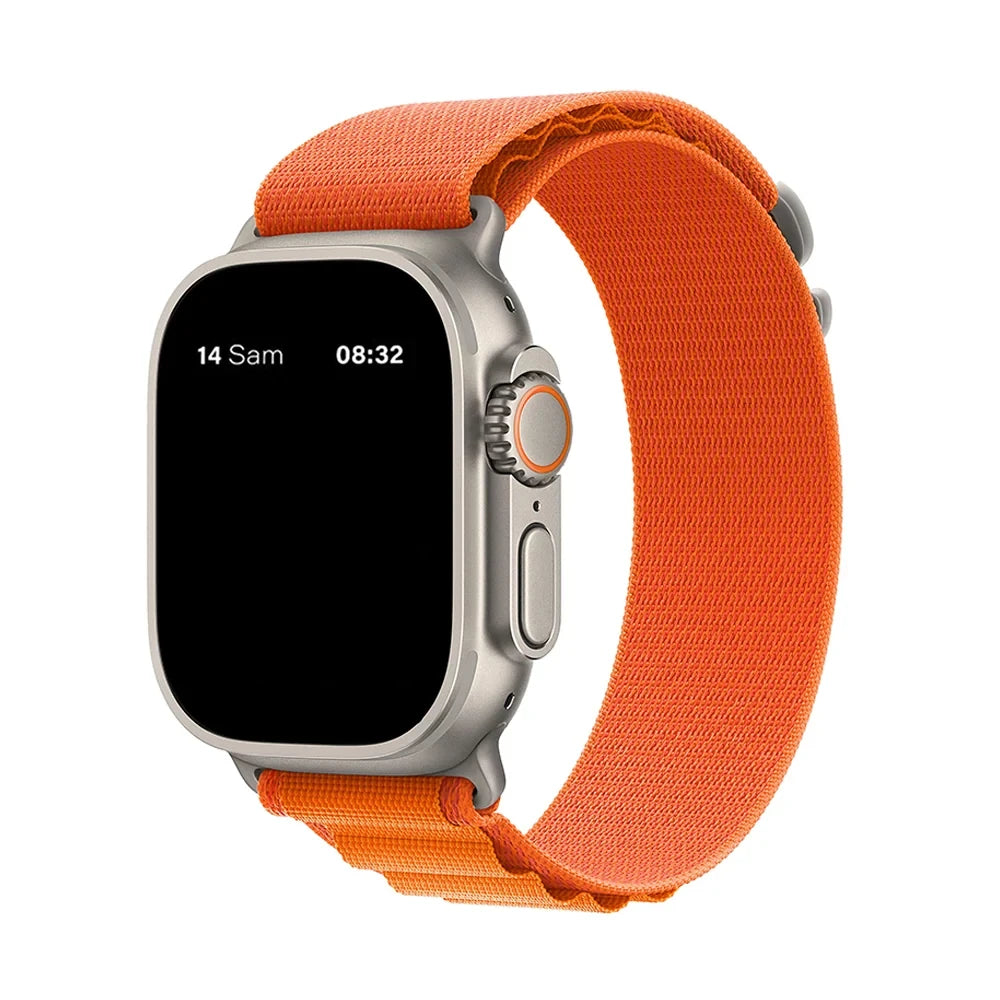 Bracelet nylon sportif Homyria — couleur Orange, finition Titane