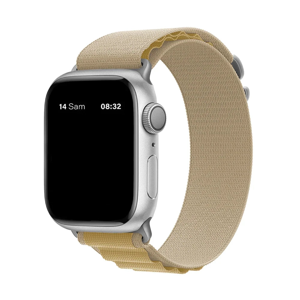 Bracelet nylon sportif Homyria — couleur Sahara, finition Argent