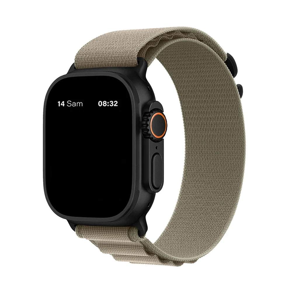 Bracelet nylon sportif Homyria — couleur Vert militaire, finition Noir