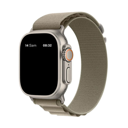 Bracelet nylon sportif Homyria — couleur Vert militaire, finition Titane