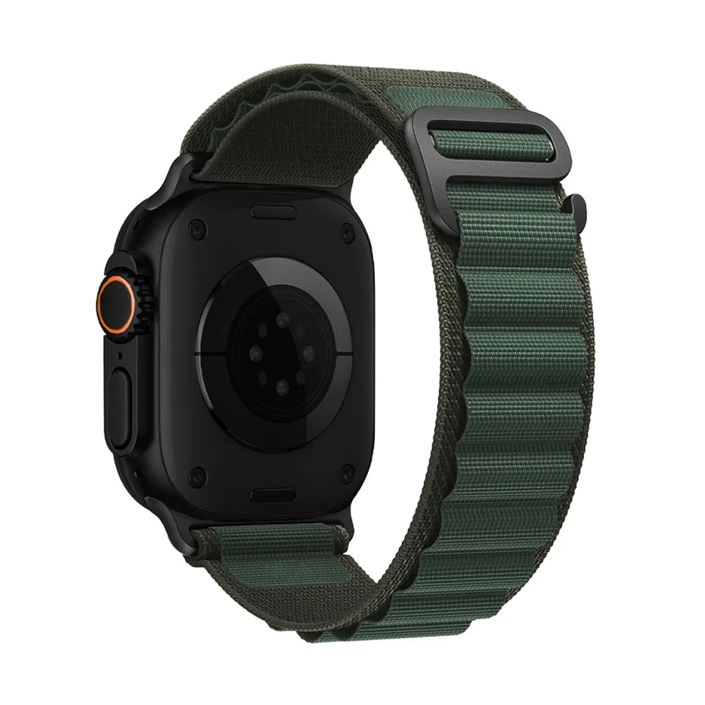 Bracelet nylon sportif Homyria — couleur Vert Sapin, finition Noir