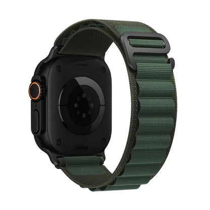 Bracelet nylon sportif Homyria — couleur Vert Sapin, finition Noir