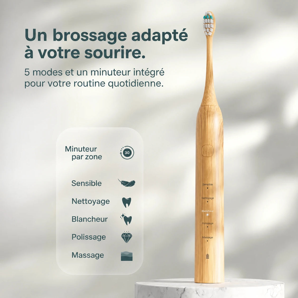 Brosse sonique Homyria · modes