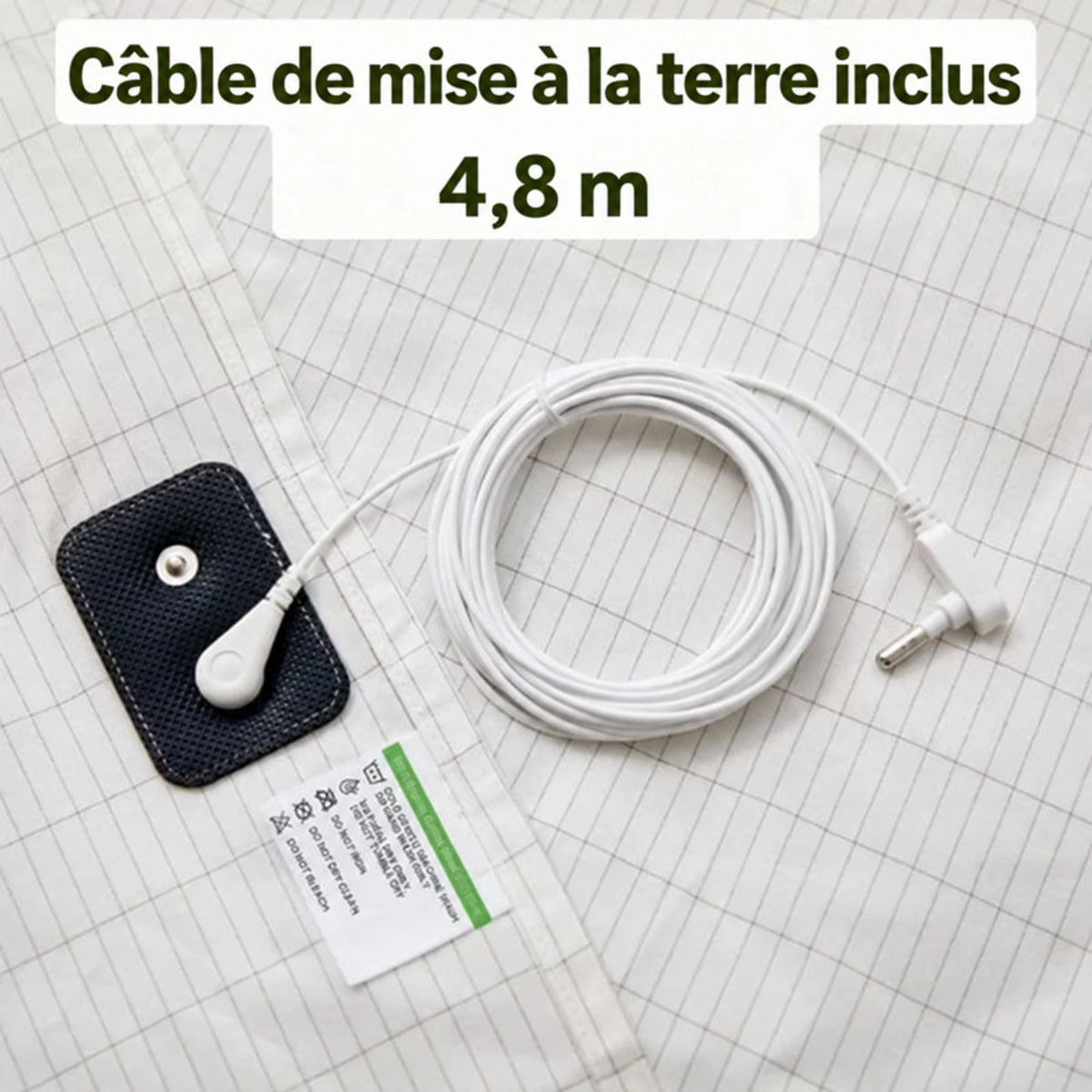 Câble de mise à la terre inclus de 4,8 m