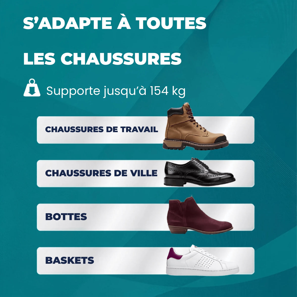 S’adapte à toutes les chaussures