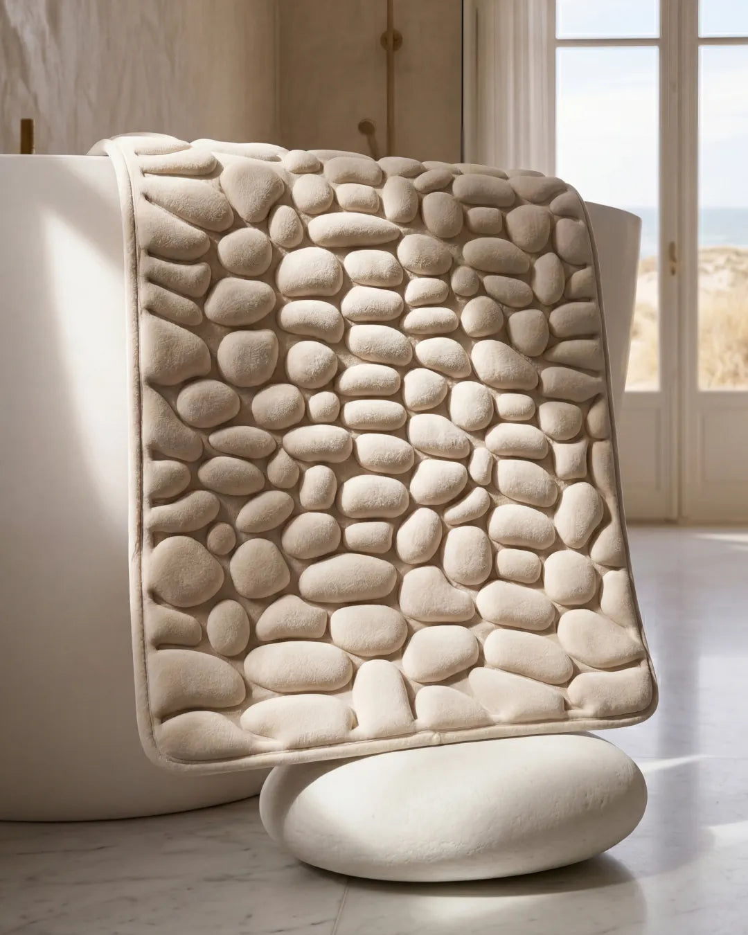 Tapis de bain galet Homyria — Beige Clair