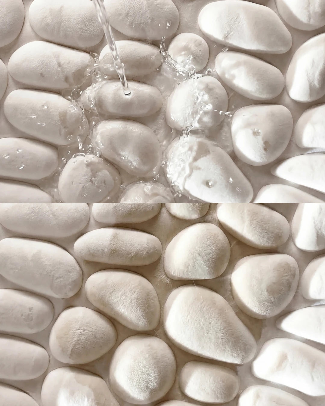 Tapis de bain galet Homyria — Blanc Cassé
