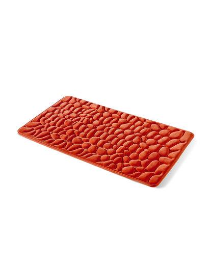 Tapis de bain galet Homyria — Orange Intense — 60 × 110 cm