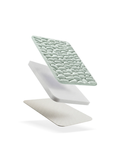 Tapis de bain galet Homyria — Vert Céladon